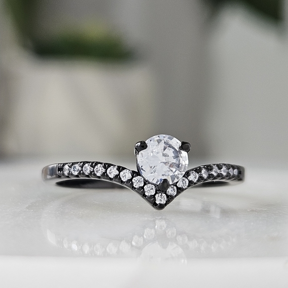 Black Gold ring, size 10, 925 Sterling Silver - Picture 7 of 8